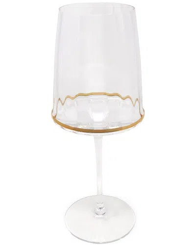 Vivience Set Of 6 Wine Glasses With Bottom Rim In Transparent