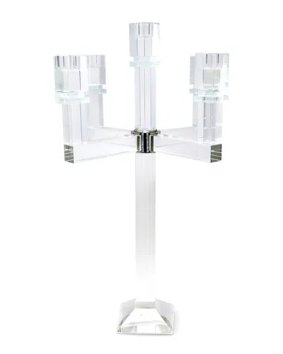 Vivience Square Crystal Candelabra In Transparent