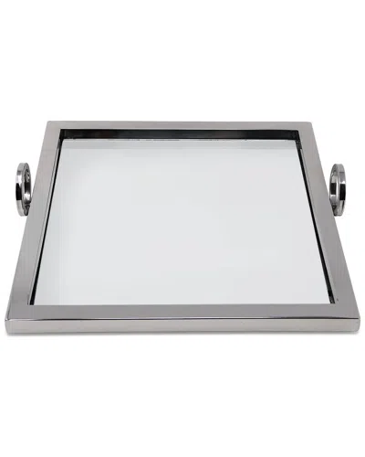 Vivience Square Mirror Tray In Gray