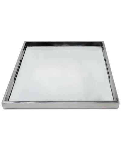 Vivience Square Mirror Tray In Gray