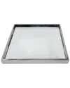 Vivience Square Mirror Tray In Gray