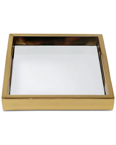 Vivience Square Mirror Tray In Gold