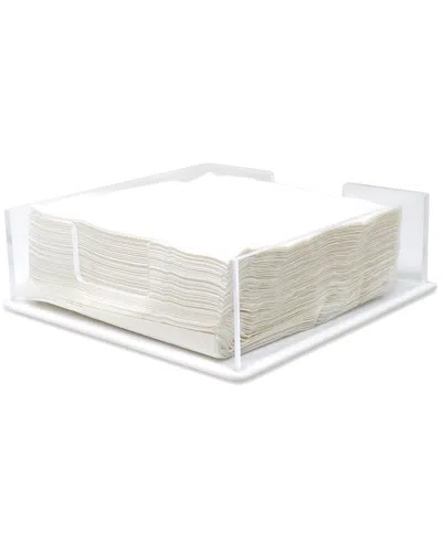 Vivience Square Napkin Holder Acrylic With Base In White