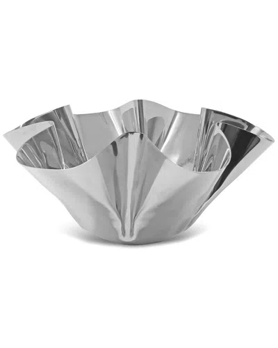 Vivience Stainless Steel Crushed Bowl In Silver