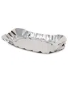 Vivience Stainless Steel Hammered Serving Tray In Silver