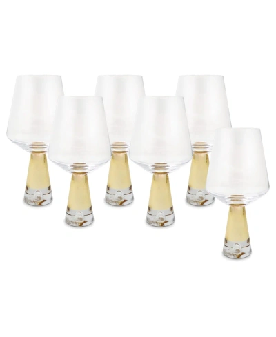 Vivience Stemmed Water Glasses, Set Of 6 In Clear,gold