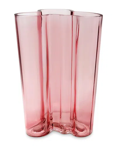 Vivience Tinted Curved Vase In Pink