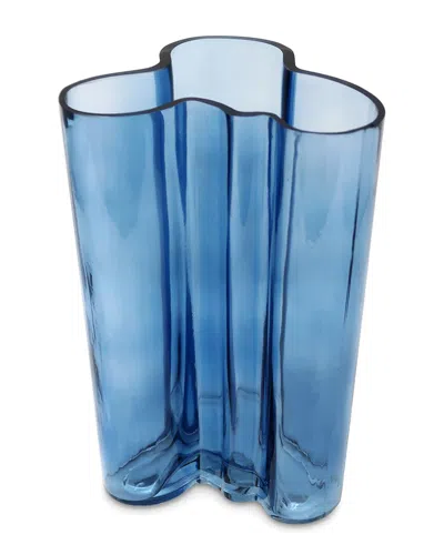 Vivience Tinted Curved Vase In Blue