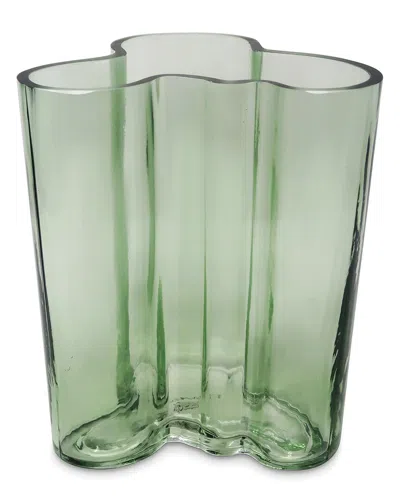 Vivience Tinted Curved Vase In Green