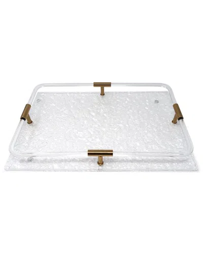 Vivience Tray With Handle Detail In Transparent
