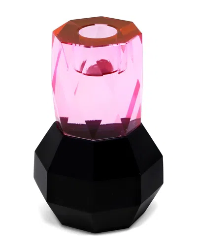 Vivience Two Tone Crystal Candle Holder In Multi