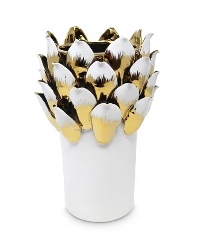 Vivience Vase With Petals, 10" H In Multi