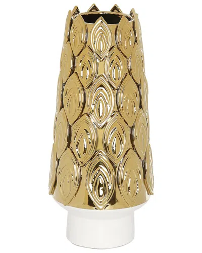 Vivience White Porcelain Vase Gold Design