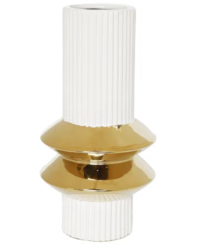 Vivience Center Rim Design Vase In White