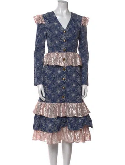 Pre-owned Vivienne Hu 2019 Midi Length Dress W/ Tags In Blue