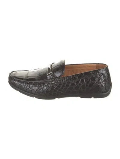 Pre-owned Vivienne Hu Alligator Animal Print Drivers W/ Tags In Black