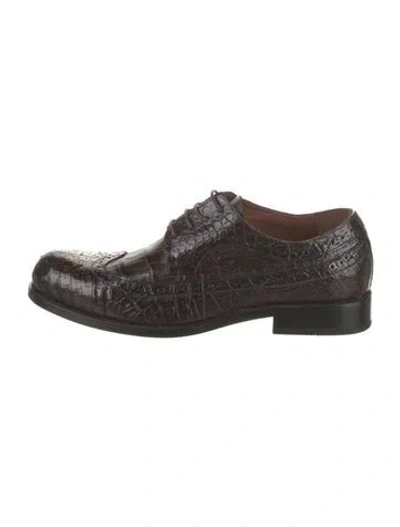 Pre-owned Vivienne Hu Alligator Brogues In Brown