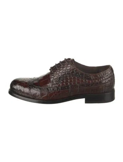 Pre-owned Vivienne Hu Alligator Brogues W/ Tags In Brown