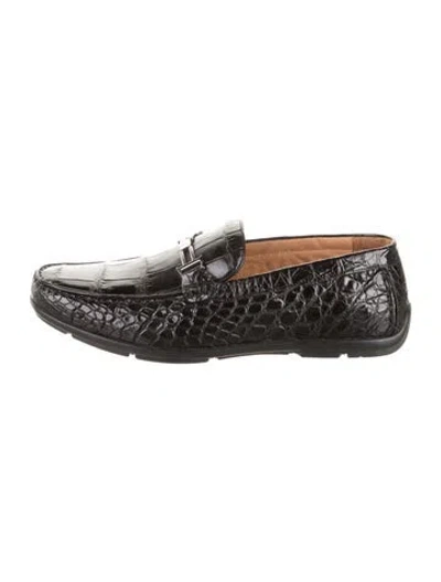 Pre-owned Vivienne Hu Alligator Loafers W/ Tags In Black