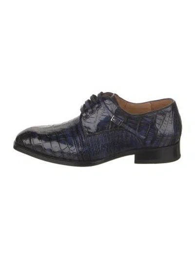 Pre-owned Vivienne Hu Alligator Monk Straps In Blue