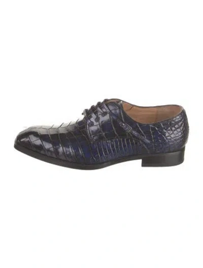 Pre-owned Vivienne Hu Alligator Oxfords In Blue