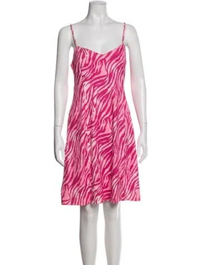 Pre-owned Vivienne Hu Animal Print Mini Dress In Pink