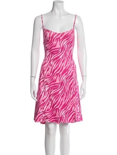 Pre-owned Vivienne Hu Animal Print Mini Dress In Pink