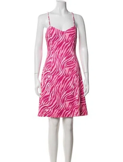Pre-owned Vivienne Hu Animal Print Mini Dress In Pink