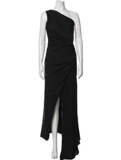 Pre-owned Vivienne Hu Bateau Neckline Long Dress In Black