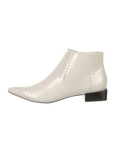 Pre-owned Vivienne Hu Embossed Leather Boots In Neutral