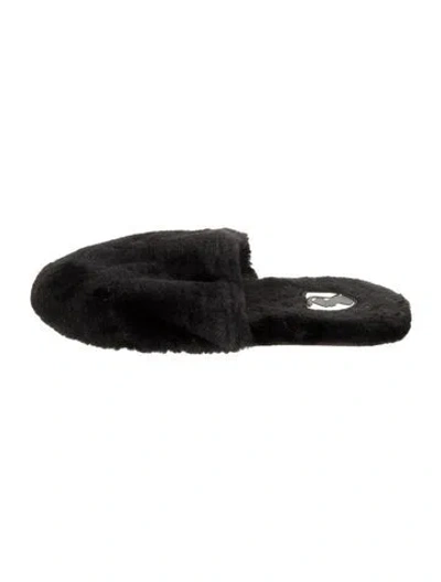 Pre-owned Vivienne Hu Faux Fur Flats In Black