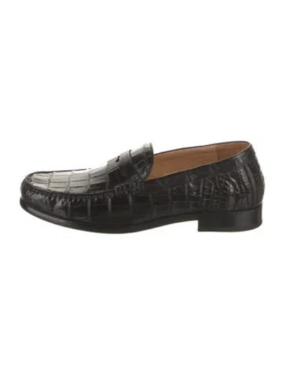 Pre-owned Vivienne Hu Leather Dress Loafers In Black