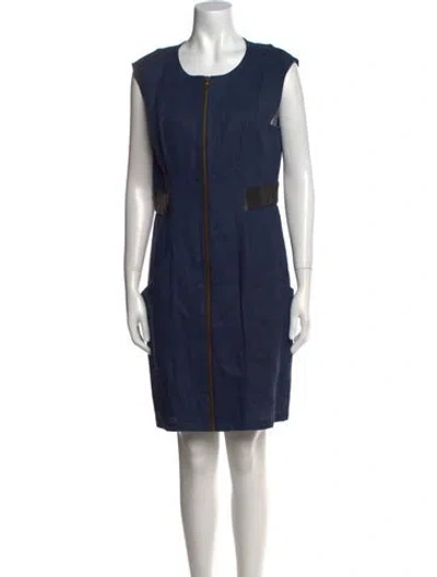 Pre-owned Vivienne Hu Linen Mini Dress In Blue