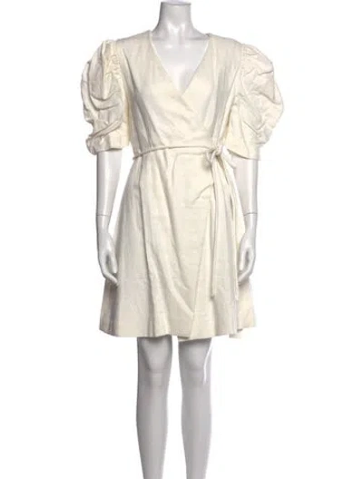 Pre-owned Vivienne Hu Linen Mini Dress In Neutral