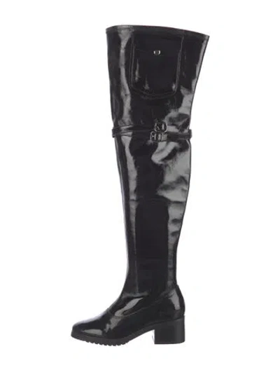 Pre-owned Vivienne Hu Patent Leather Boots In Black