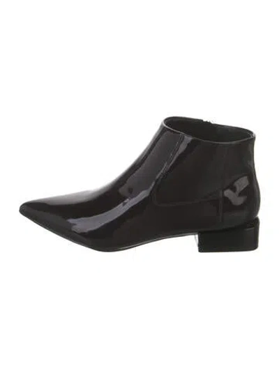 Pre-owned Vivienne Hu Patent Leather Rain Boots In Burgundy
