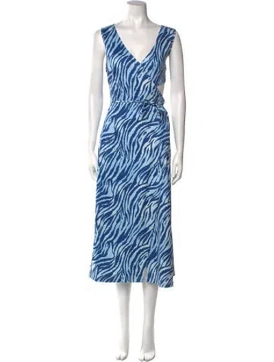 Pre-owned Vivienne Hu Patterned Long Dress In Blue