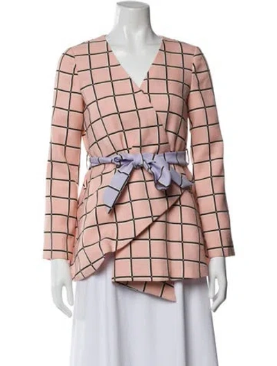 Pre-owned Vivienne Hu Plaid Print Jacket In Pink