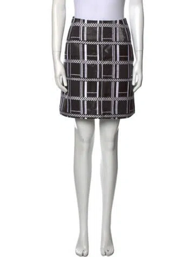 Pre-owned Vivienne Hu Plaid Print Knee-length Skirt In Black