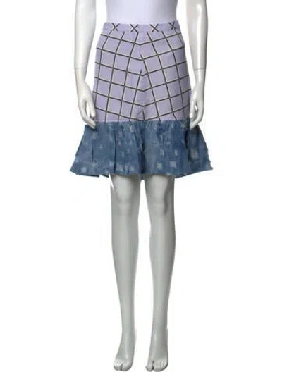 Pre-owned Vivienne Hu Plaid Print Knee-length Skirt In Blue