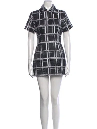 Pre-owned Vivienne Hu Plaid Print Mini Dress In Black