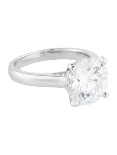 Pre-owned Vivienne Hu Platinum 4.02ct Lab-grown Diamond Solitaire Engagement Ring In Multicolor