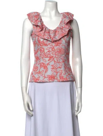 Pre-owned Vivienne Hu Printed Cowl Neck Top In Gray