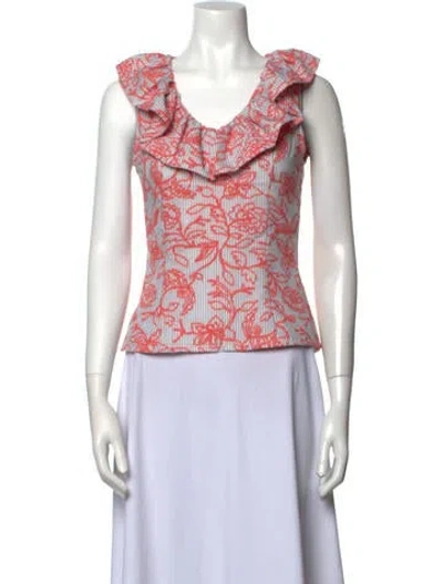 Pre-owned Vivienne Hu Printed Crew Neck Top In Gray