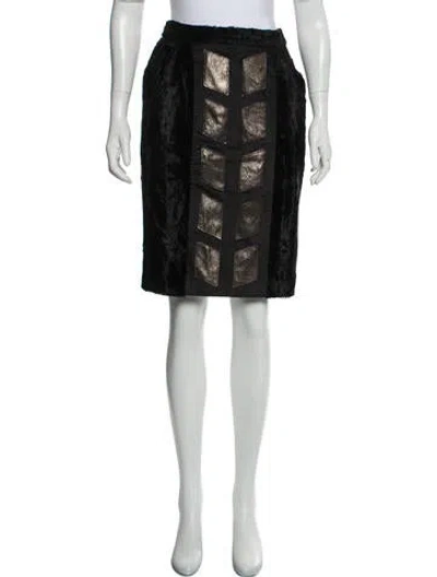 Pre-owned Vivienne Hu Printed Knee-length Skirt In Black