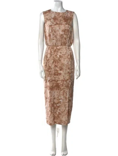 Pre-owned Vivienne Hu Printed Long Dress In Neutral