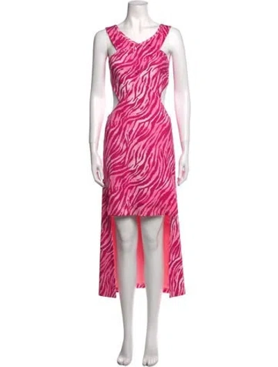 Pre-owned Vivienne Hu Printed Midi Length Dress W/ Tags In Pink