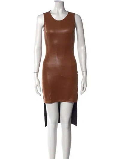 Pre-owned Vivienne Hu Scoop Neck Midi Length Dress In Brown