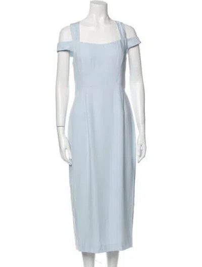 Pre-owned Vivienne Hu Square Neckline Midi Length Dress In Blue