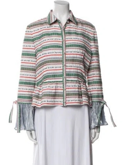 Pre-owned Vivienne Hu Striped Jacket In White